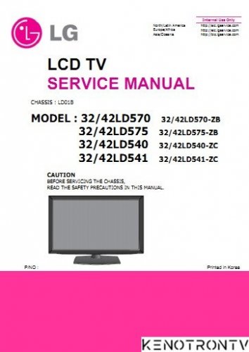 Подробнее о "LG 32/42LD541, 32/42LD541-ZC, CHASSIS : LD01B"