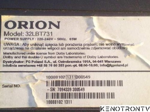 More information about "ORION 32LBT731"