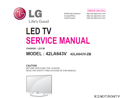 Подробнее о "LG LED TV MODEL : 42LA643V CHASSIS : LD31B"