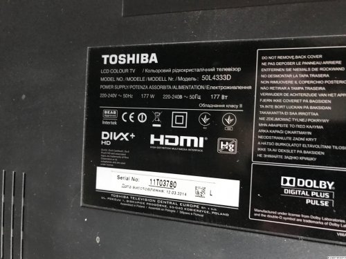 Подробнее о "Toshiba 50L4333D ,Main 32L4300 rev1.02A"