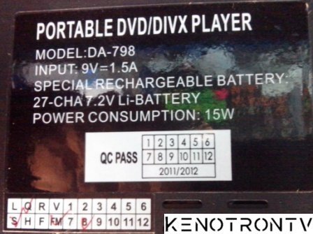 Portable Dvd Divx Player Da 798 Flash Eeprom Tft Lcd Tv Kenotrontv