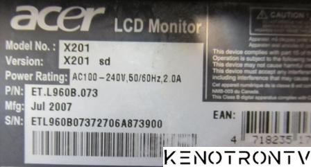 More information about "ACER X201, DA0L9FMB031"