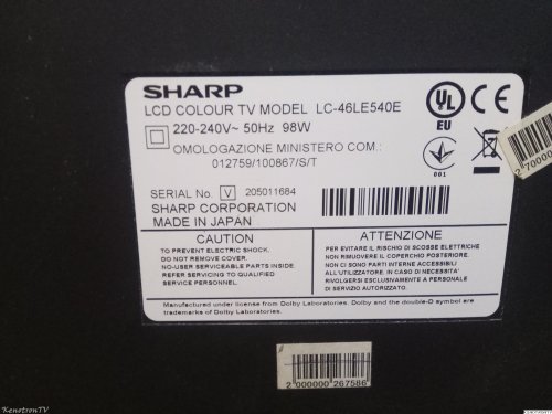 More information about "SHARP LC-46LE540E QPWBXF915WJN2"