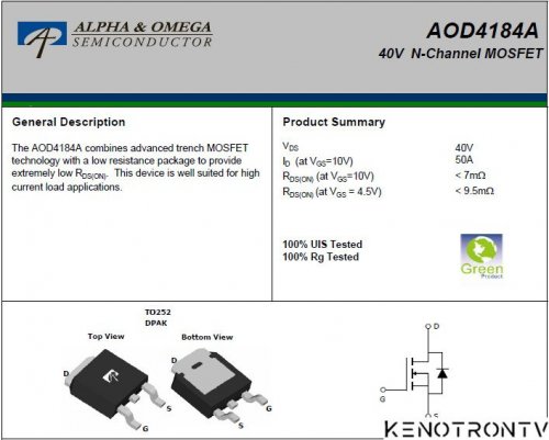 Подробнее о "AOD4184A 40V N-Channel MOSFET"