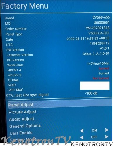 Magic 55ma Main Cv560 A55 Panel V500dj4 Qe1 4k Obnovlenie Cherez Usb Kenotrontv