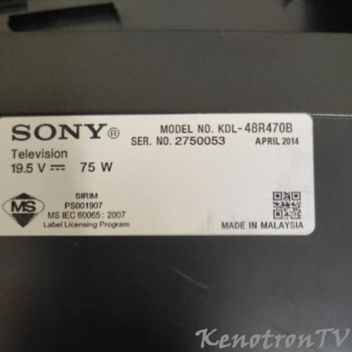 Подробнее о "SONY KDL-48R470B,1-889-354-14,Full HD,TC58DVM92A5TA10"