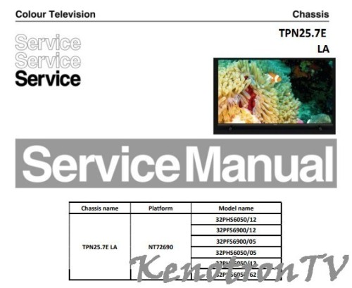 Подробнее о "PHILIPS TPN25.7E LA, NT72690, Service manual"