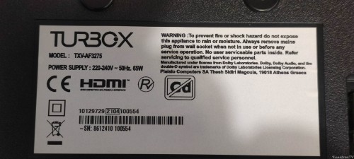 Подробнее о "Turbox TXV-AF3275 шасси 17MB171"