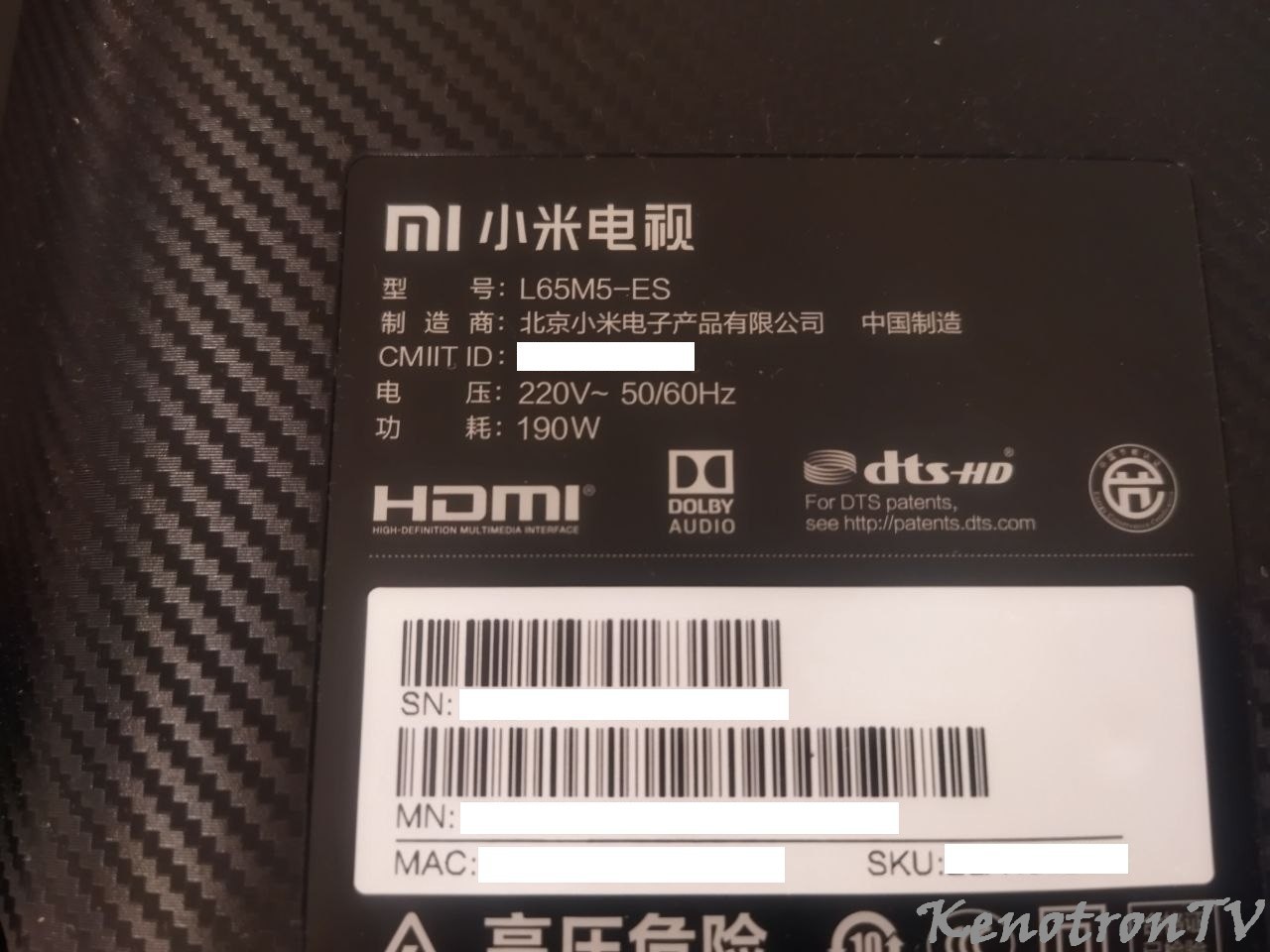 Xiaomi Mi L65M5-ES China, DKTV-B002-T972-AF-20190626 Damp eMMC + spi T-Con